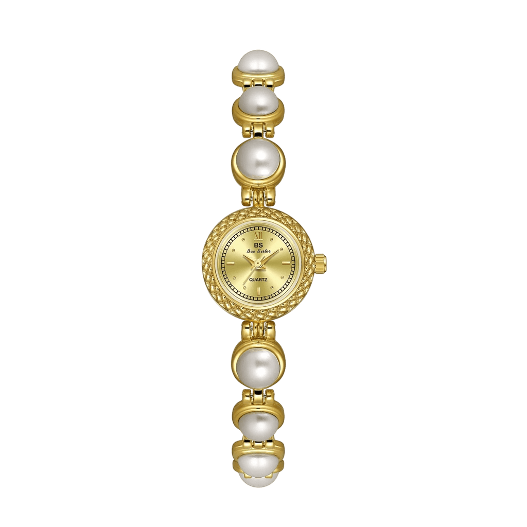 BIS Pearl Elegance Quartz Watch – Gold & Ivory Edition