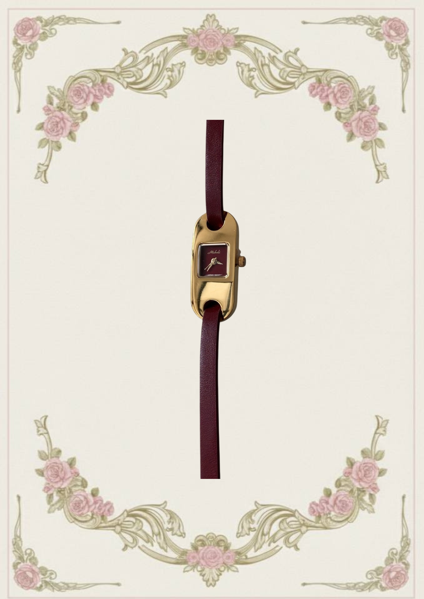 The Double-Wrap Burgundy Leather Watch