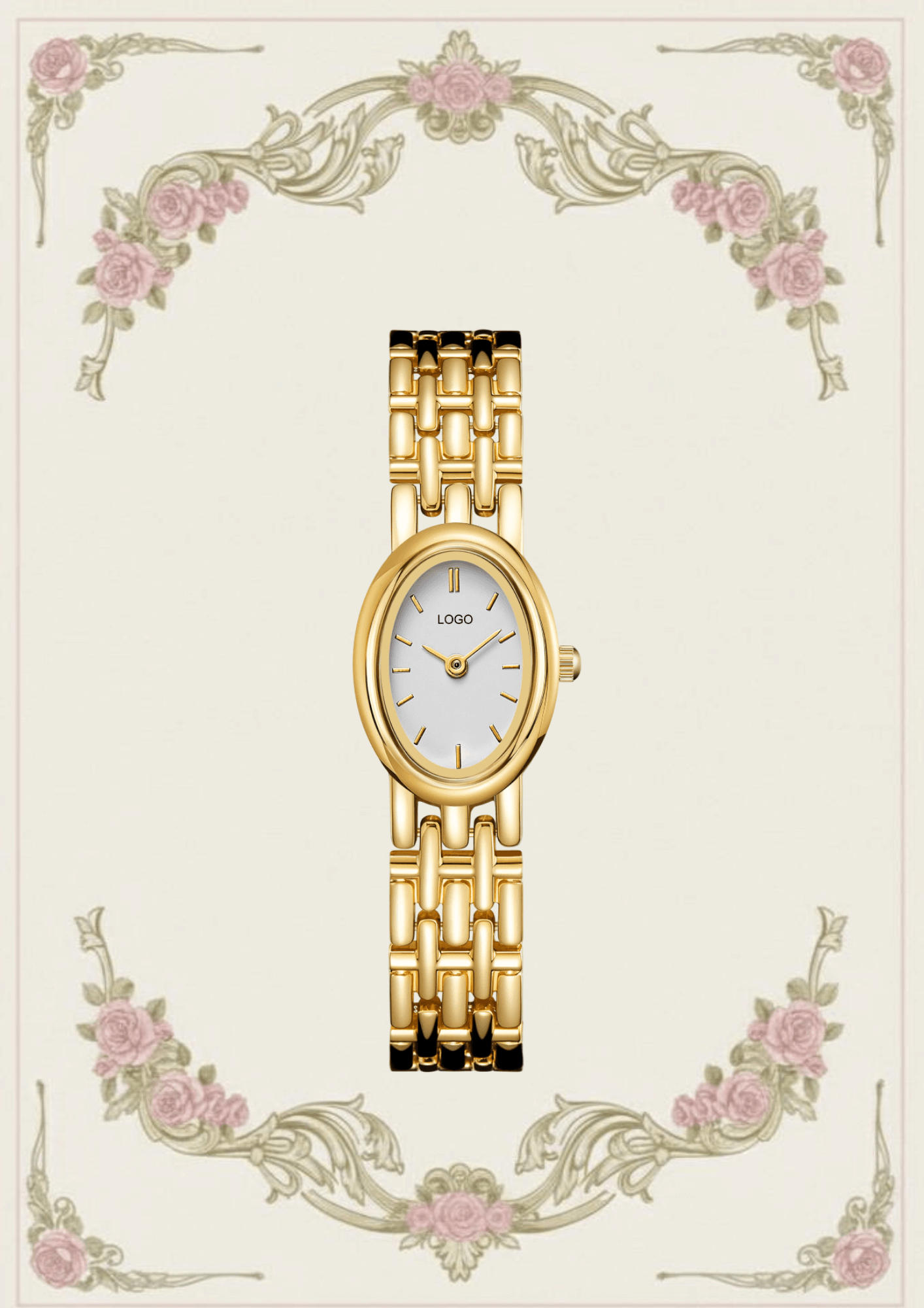 Elegant Gold Classic Wristwatch