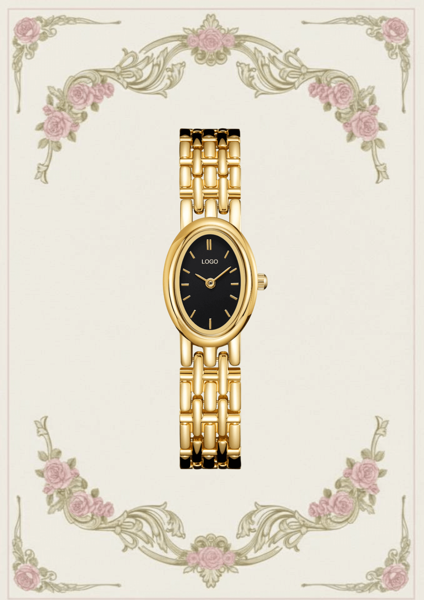 Elegant Gold Classic Wristwatch