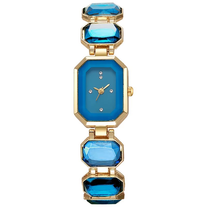 Glamorous Jewel-Link Bracelet Watch with Octagon Dial