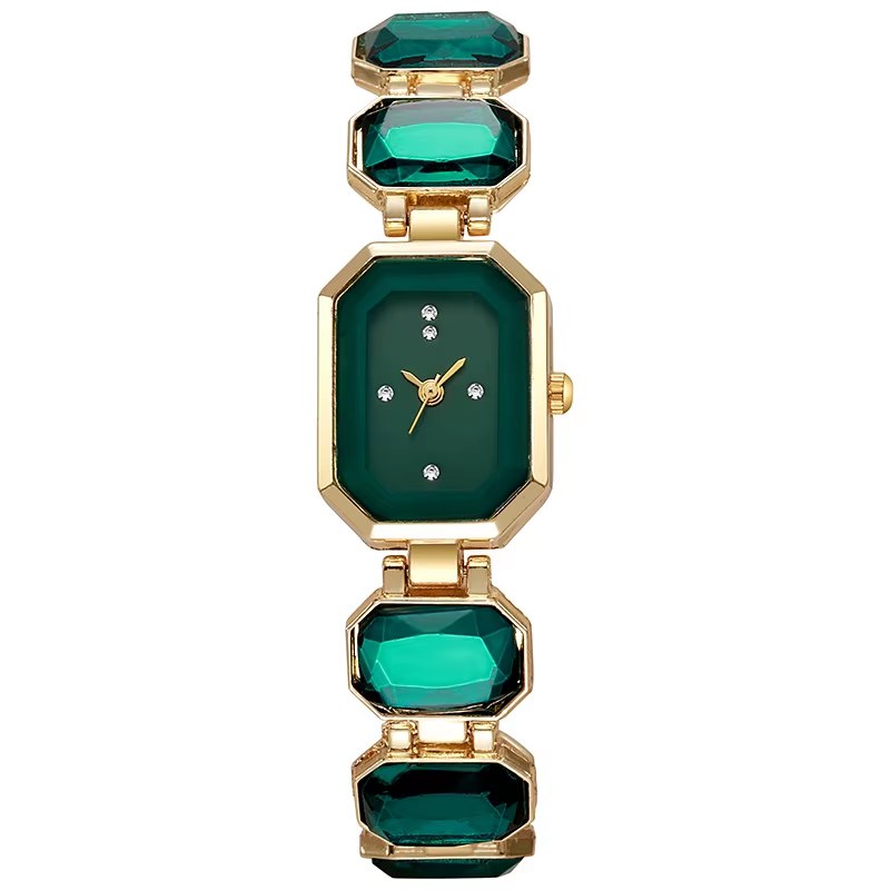 Glamorous Jewel-Link Bracelet Watch with Octagon Dial