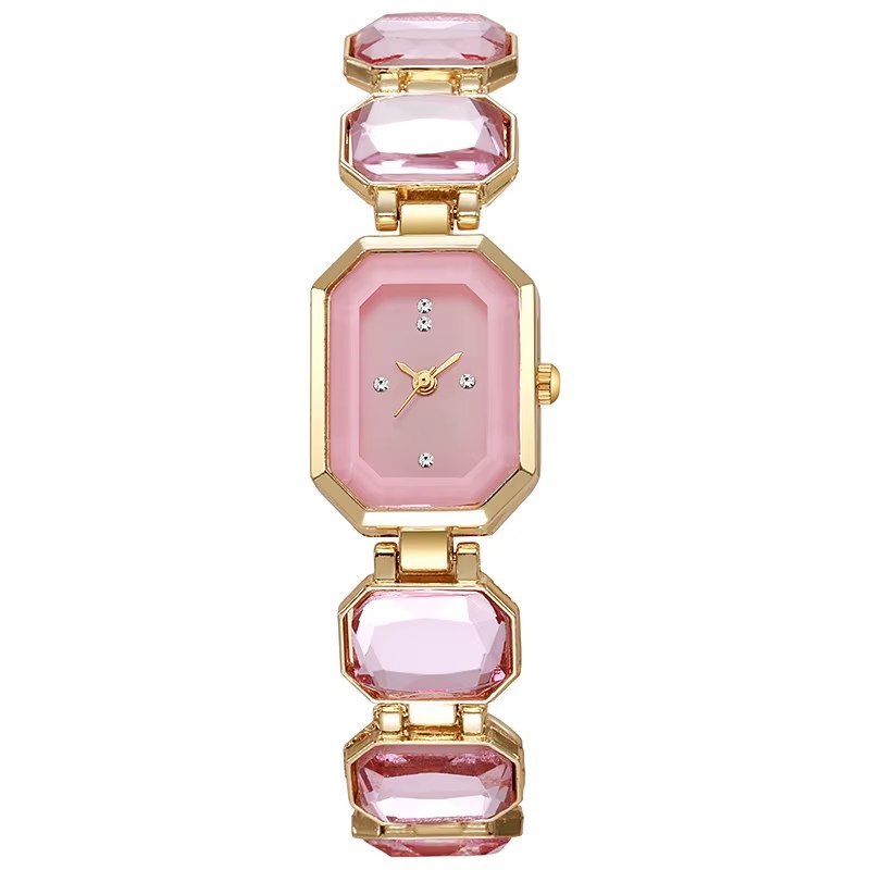 Glamorous Jewel-Link Bracelet Watch with Octagon Dial