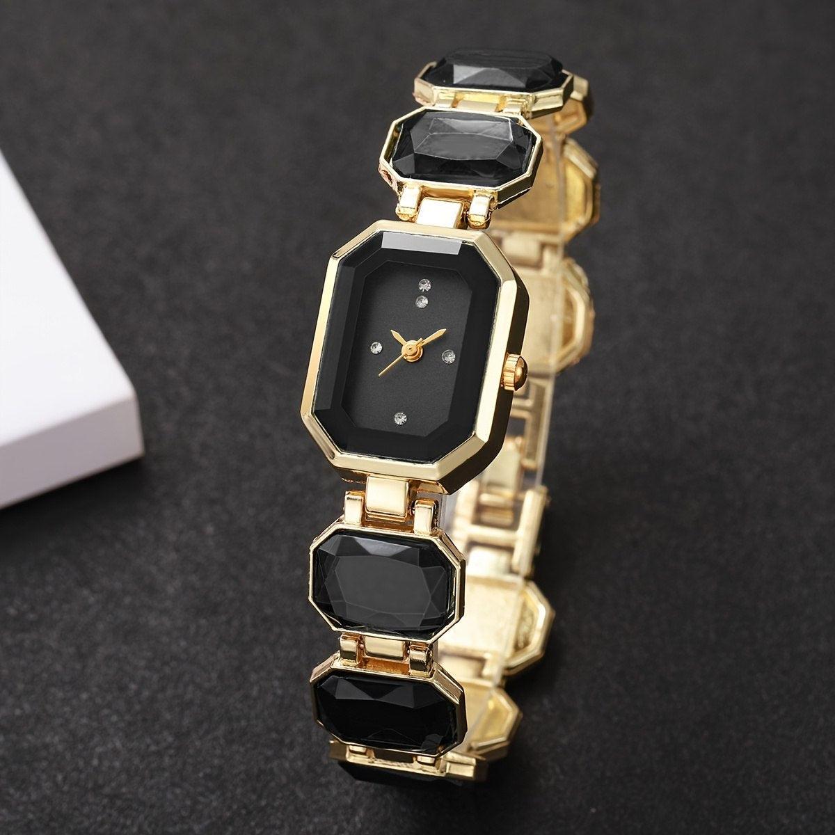 Glamorous Jewel-Link Bracelet Watch with Octagon Dial