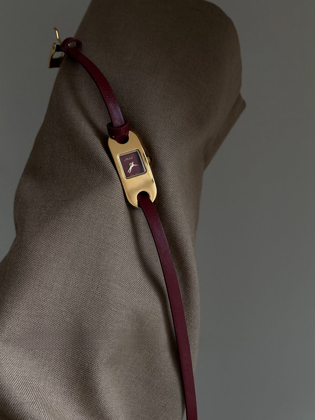 The Double-Wrap Burgundy Leather Watch