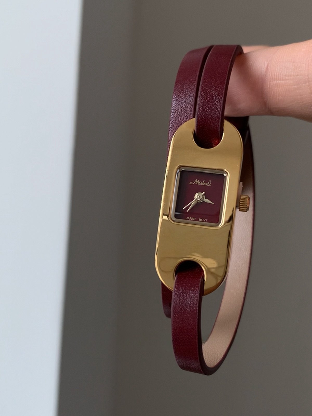The Double-Wrap Burgundy Leather Watch